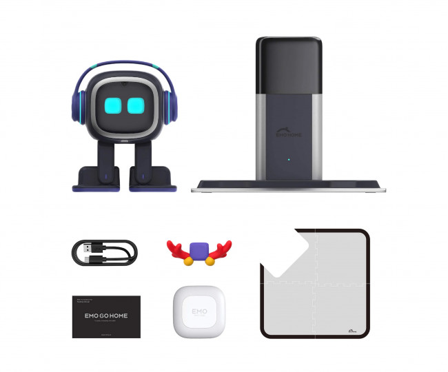 Розумний робот EMO GO HOME штучний інтелект Емо зі станцією color: Black